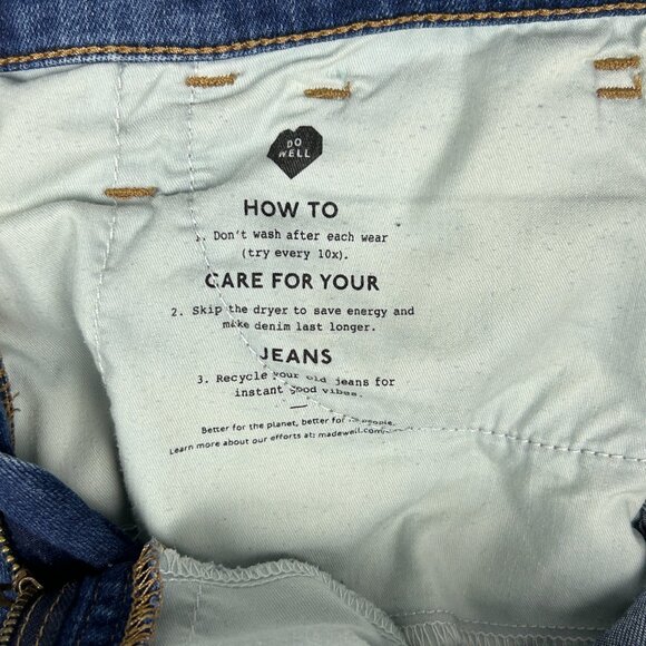 Madewell Jeans Womens 27 Roadtripper Skinny 10" High Rise Supersoft Blue Stretch - Picture 13 of 16